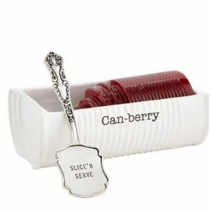 NEW Mud Pie Cranberry dish set ceramic Can Berry Thanksgiving Christmas